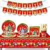 Christmas Themed Party Supplies Nutcracker Tableware Decoration Party Atmosphere Decoration Props Banner Tablecloth