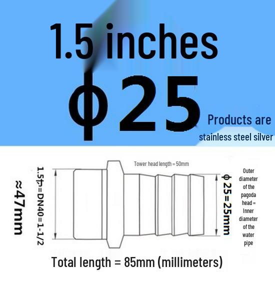 304 Stainless Steel Hex Threaded Water Hose Barb Connector