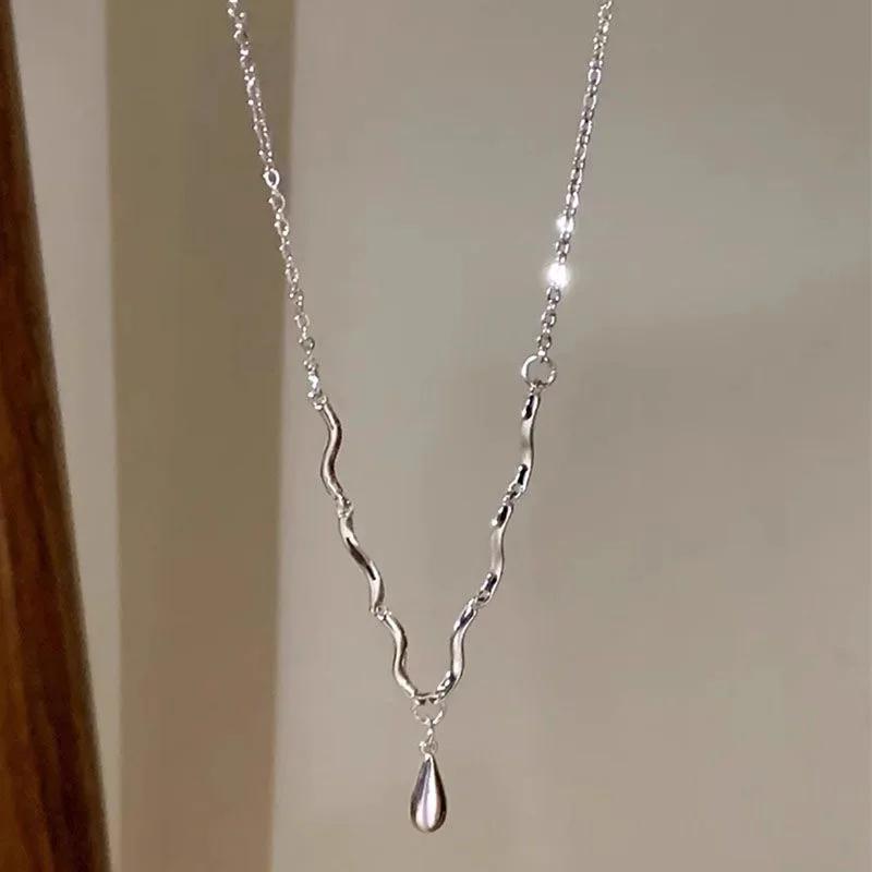 Новые винтажные глянцевые ожерелья с каплями воды, легкие роскошные ленивые нерегулярные ошейники с кисточками, ювелирные украшения