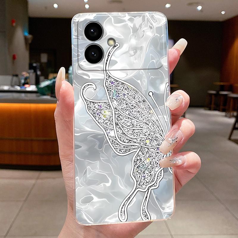 Case For Samsung Galaxy S26 Edge Flower Butterfly Protective Thin Casing Transparent Soft Silicone TPU Phone Cover