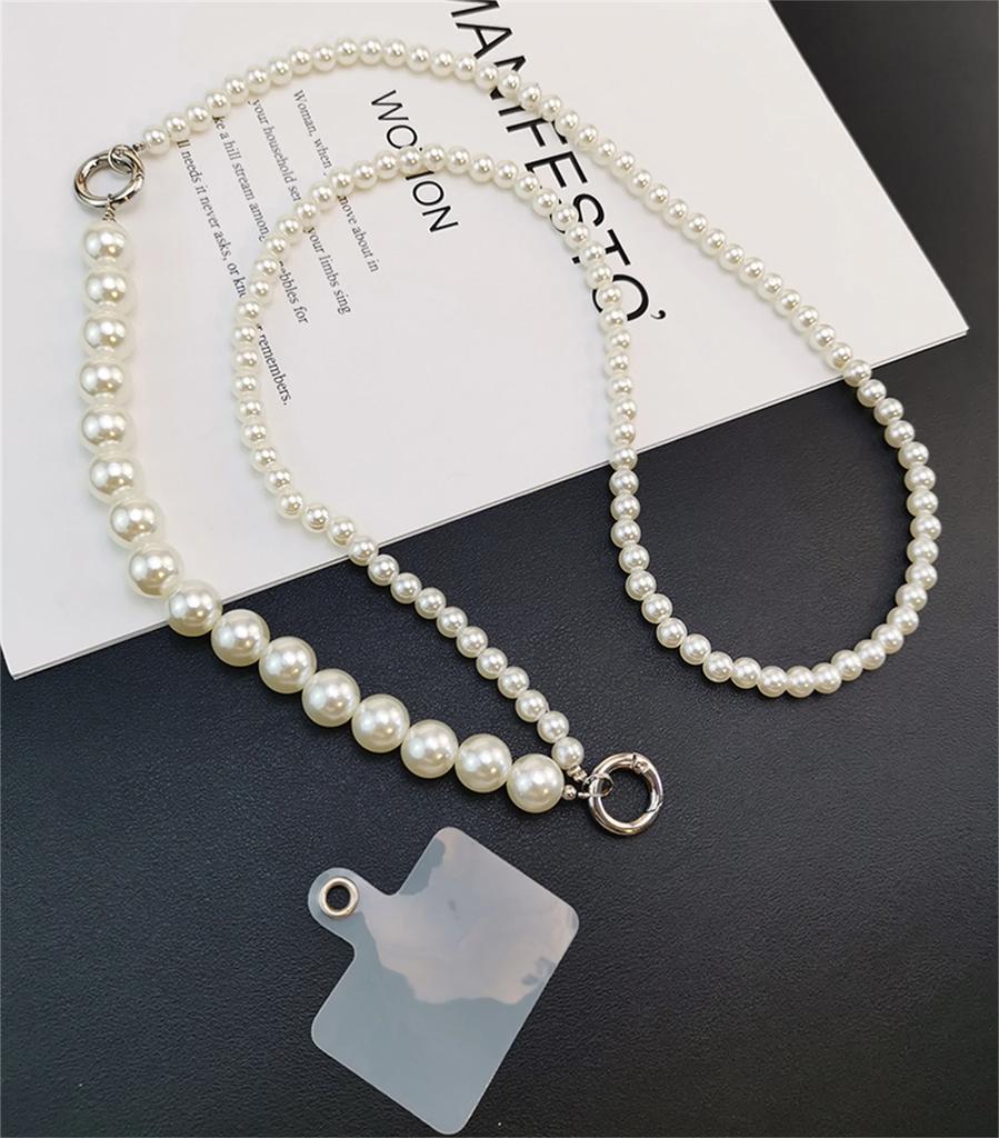 Korean Mobile Phone Corssbody Lanyard Pearl Bracelets Chain For iPhone 14 15 pro max Samsung Flip 4 S21 s22 S23 Ultra