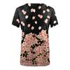 Women's Large T-shirt Summer Casual Print V-neck Short Sleeve Pocket Top