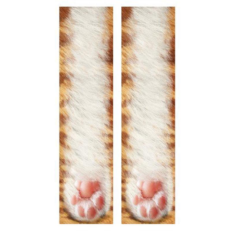 Unisex Adult Children 3D Print Animal Foot Hoof Paw Print Sock Novelty Crew Socks Tube Mid Stockings