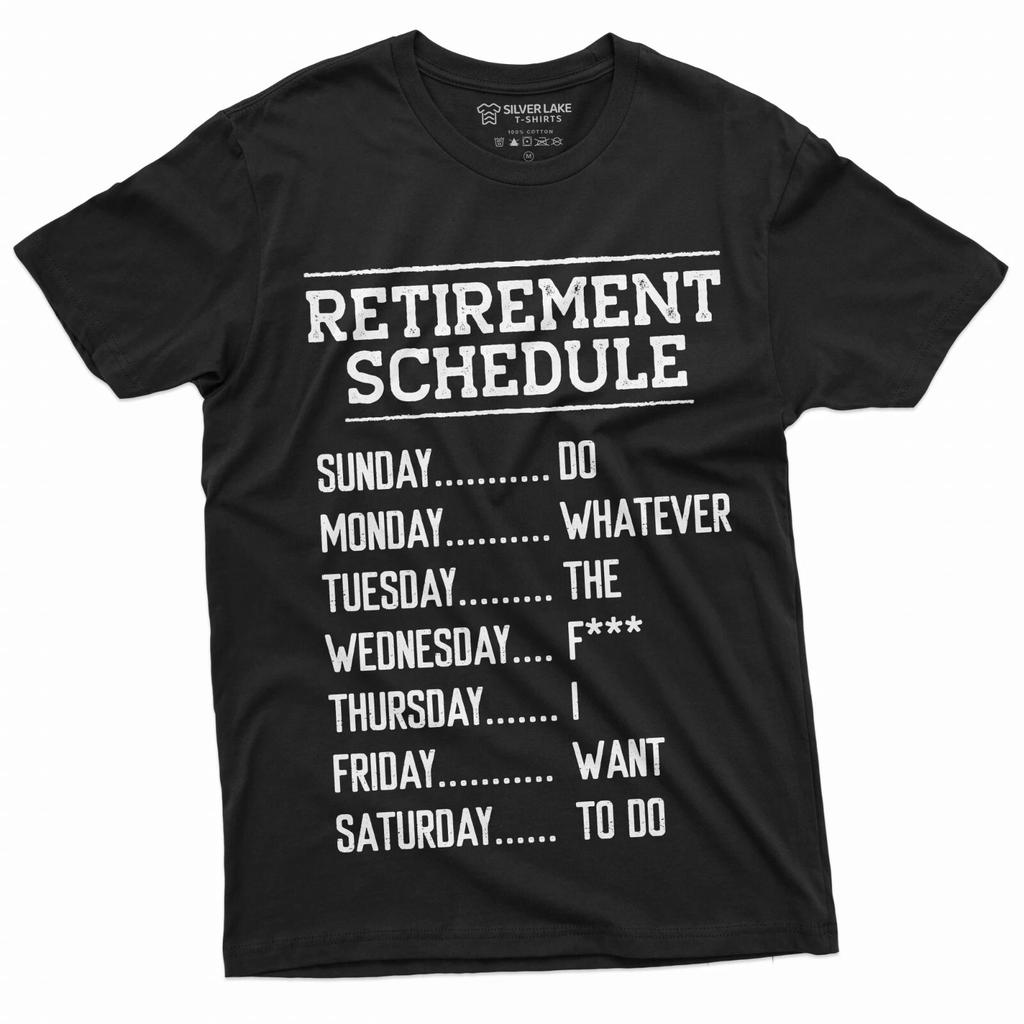Funny Retirement Schedule T-shirt Retired Grandpa Dad Humor Gift Tee Shirt