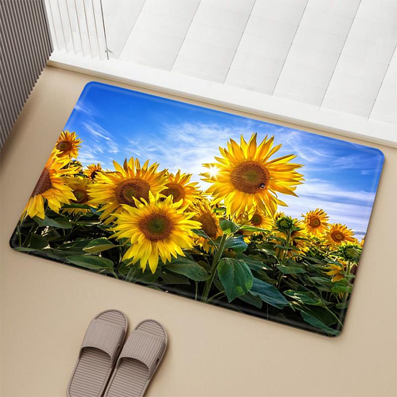 Sunflower Pattern Living Room Rug Rug Rug Home Cute Rug Bathroom Kitchen Prayer Bathroom Floor Mat Can