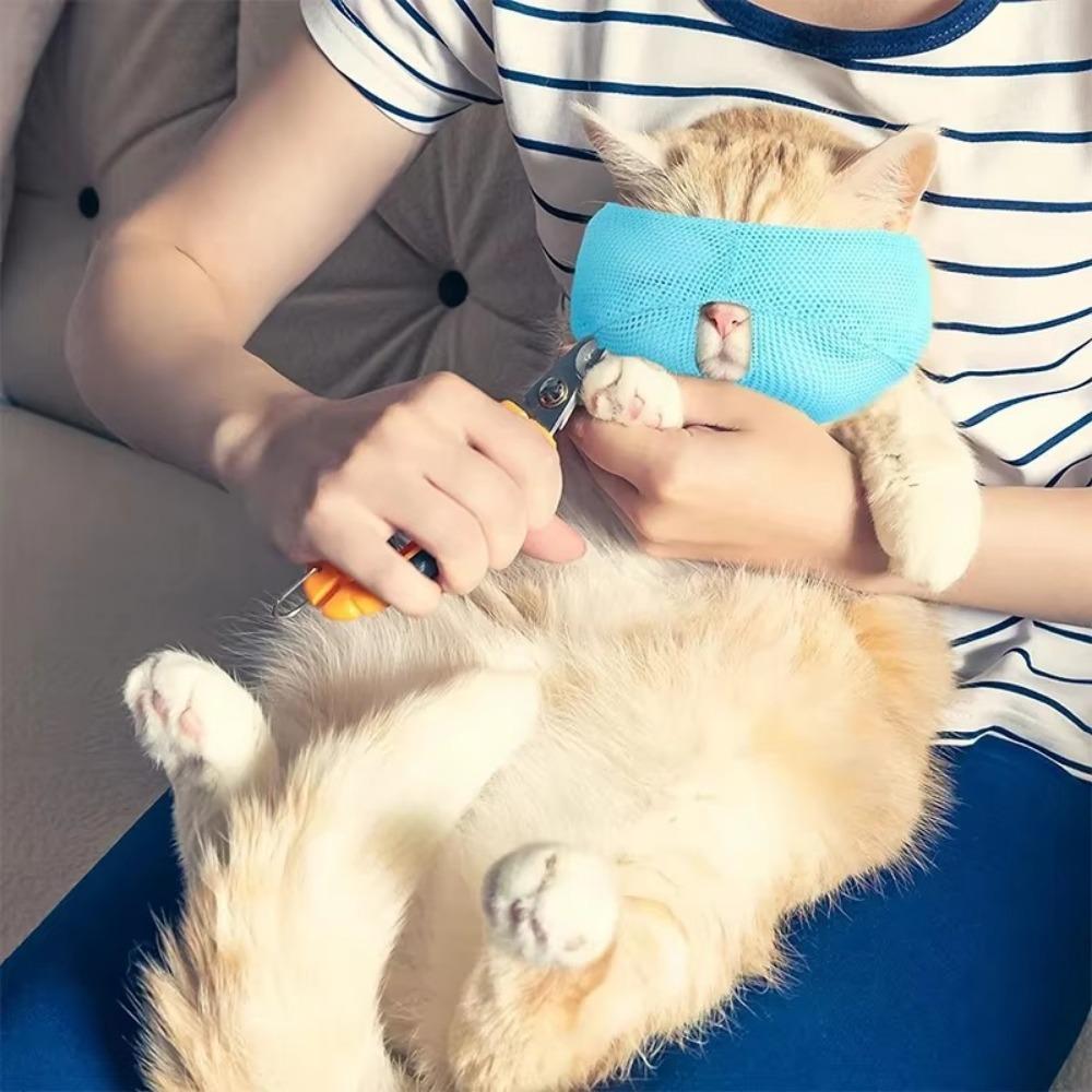 Дышащий кошачий намордник сетчатый намордник для кошки новый намордник против укусов сумка для купания котенка