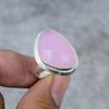 Pink Chalcedony Gemstone Handmade 925 Sterling Silver Jewelry Ring Size 8.5 M-255