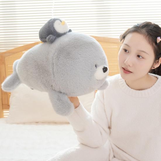 Мягкая плюшевая кукла «Морской лев», плюшевая игрушка «Морской лев» 50 см, очаровательный пушистый пингвин и игрушка «Морской лев» для детей, мальчиков и девочек