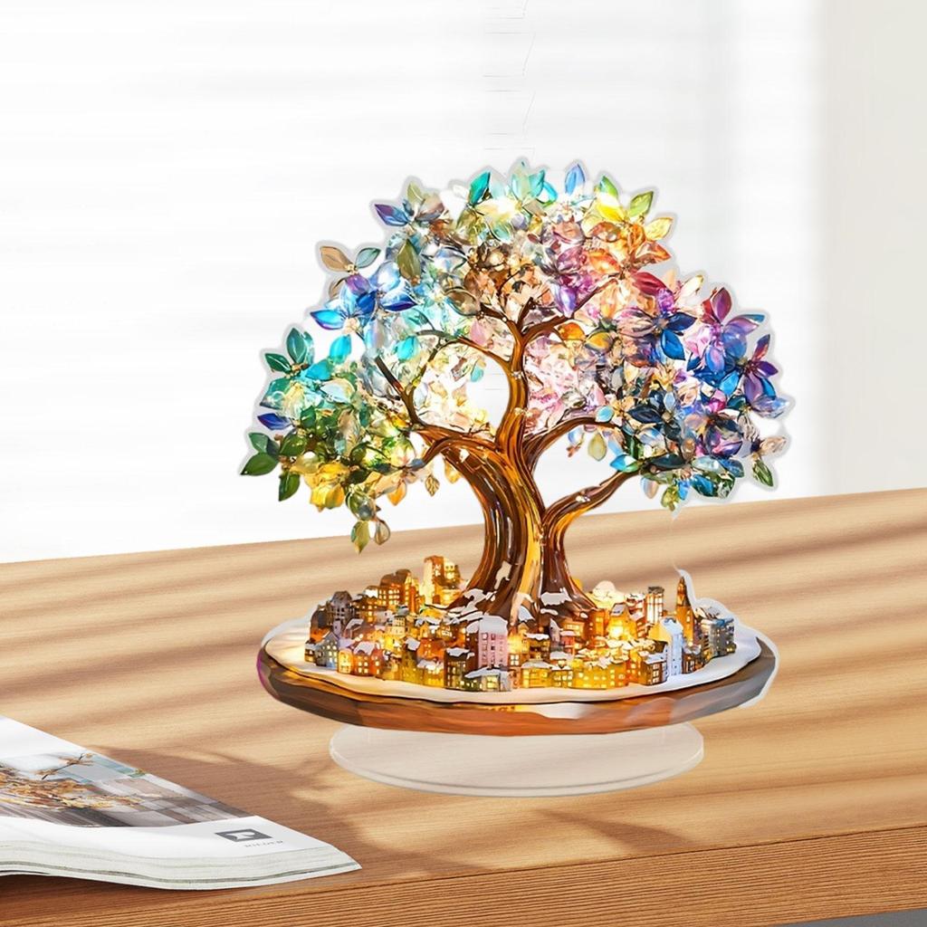 Красочное дерево настольное украшение акриловый знак декор 2D плоский новинка праздничные принадлежности центральный элемент стола