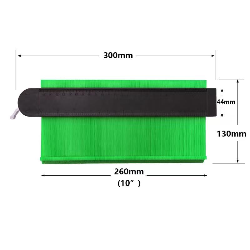 L-HT165 10 Inch Width Plastic Profile Contour Gauge and Six Folding Ruler with Tool Kits