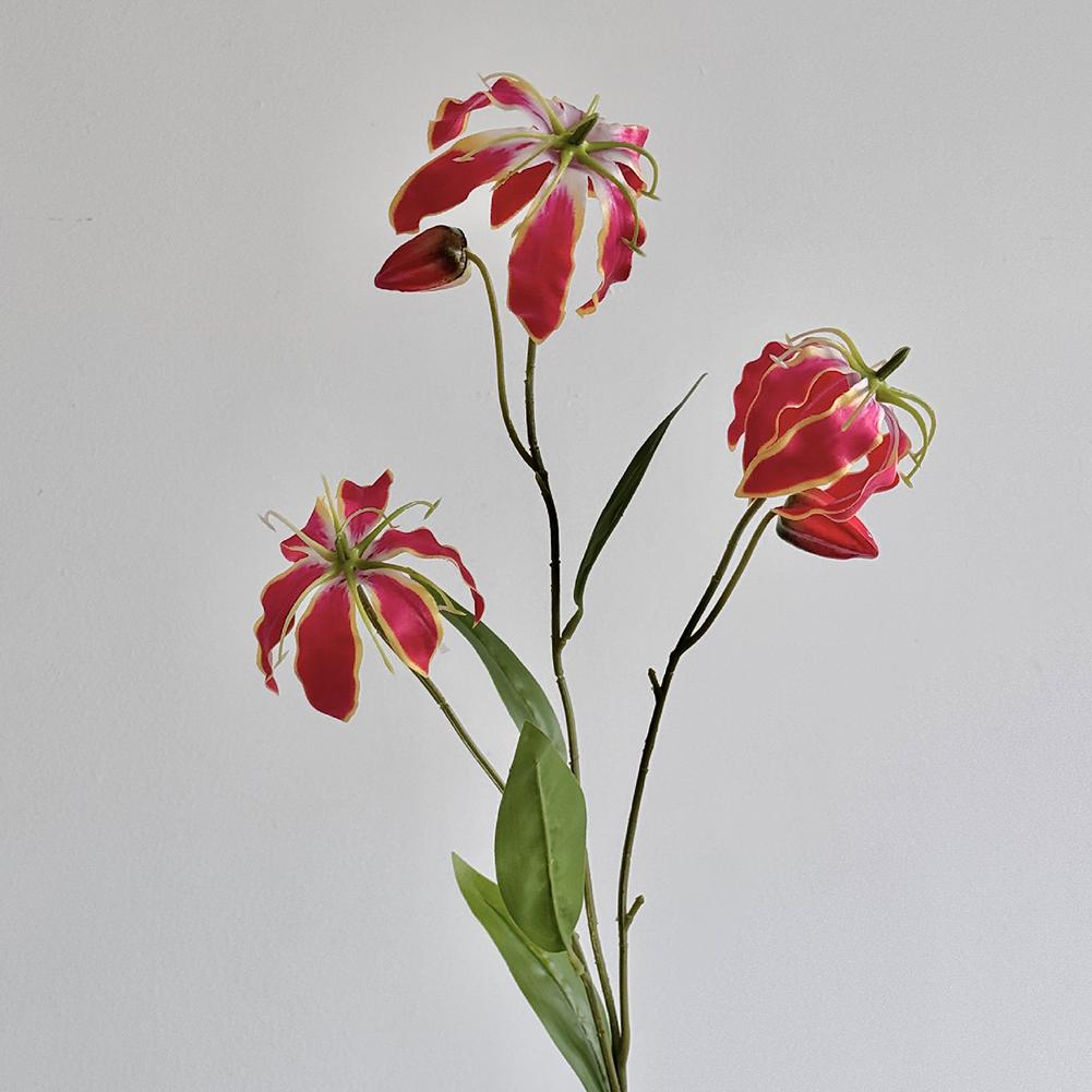 Creative Prop Use Artificial Flower Gloriosa Lily Lifelike Texture