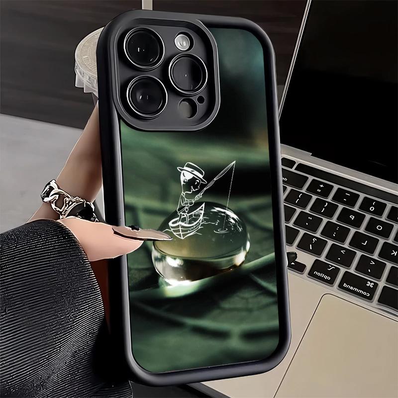 Чехол для телефона iPhone 17 Air 16E 15 16 Pro Max Nature Милый в стиле детского рисунка Чехол 14 Plus 13 12 Mini Мягкий силиконовый Забавный