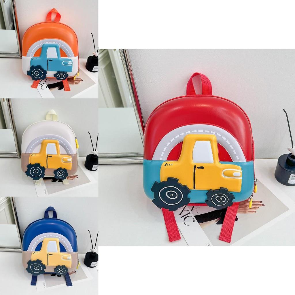 Cute Pvc Shell Backpack For Boys And Girls Featuring Fun Cartoon Car Design