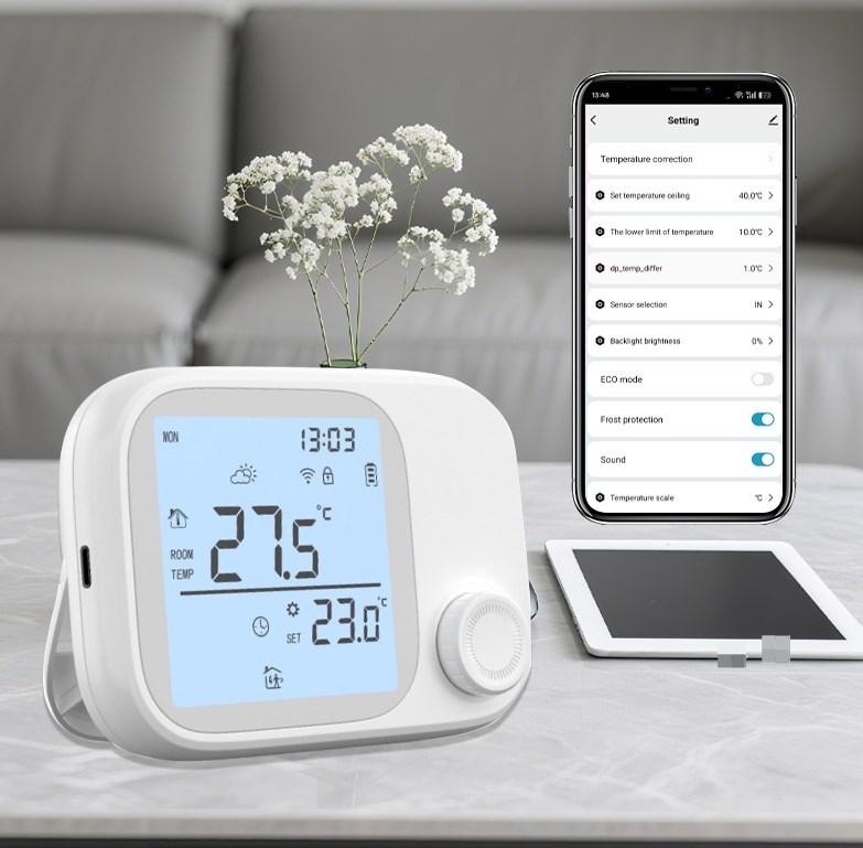 Беспроводной WiFi-термостат для Tuya Для умного дома Поддерживает Для RF433 Совместим с Для Alexa Контроль температуры