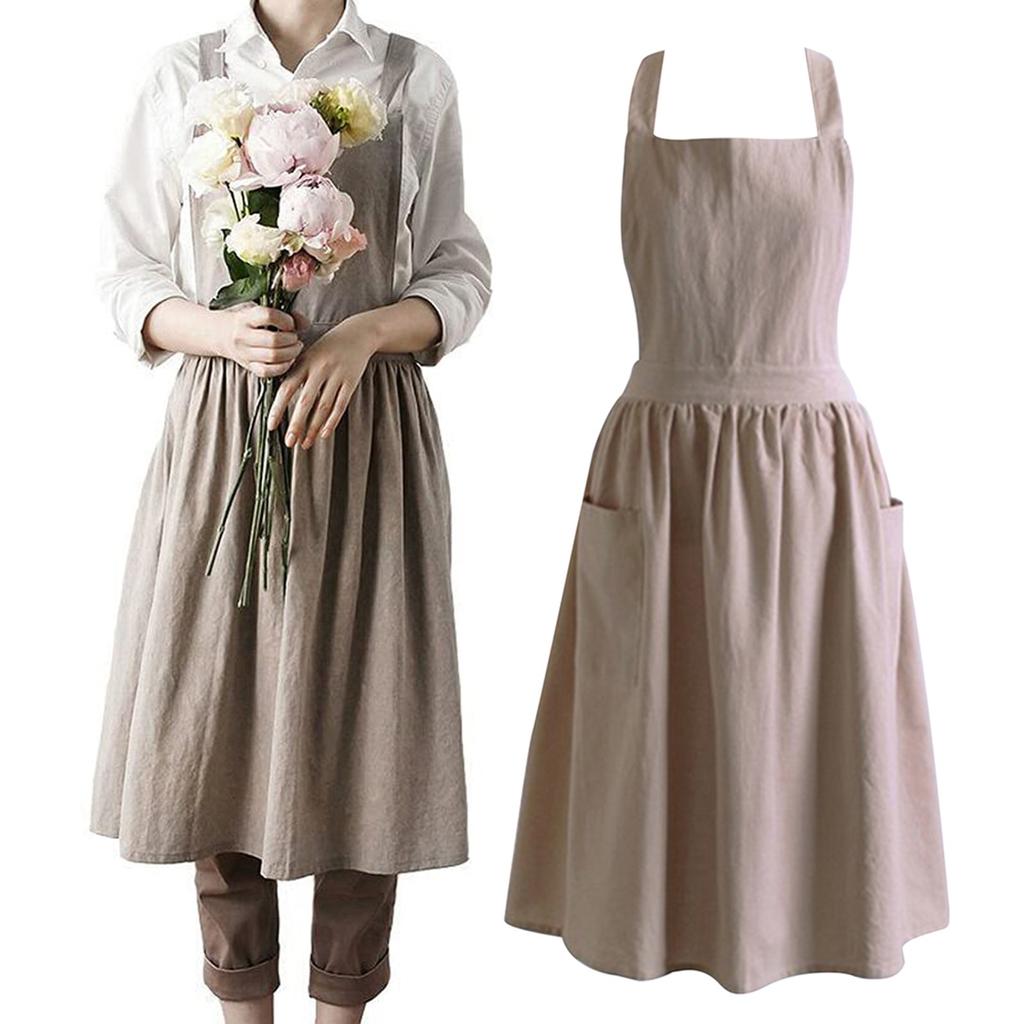 Мягкий хлопковый кухонный фартук с крестообразной спинкой для приготовления пищи, общественного питания, коммерческого ресторана, размер может быть настроен