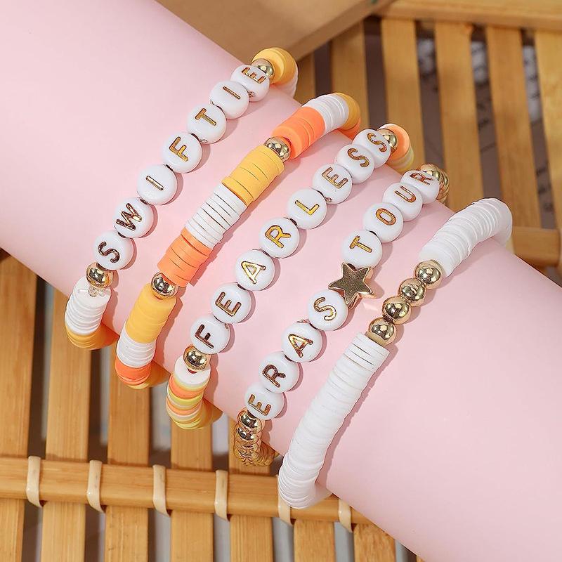 Набор браслетов из полимерной глины Taylor Swiftie Friendship с логотипом из английских букв