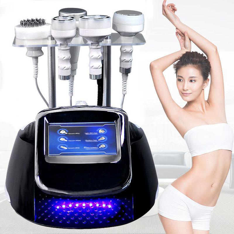 NEW 6 In 1 Ultrasonic 80K Cavitation Radio Frequency RF Face Lifting Weight Loss Slimming Machine Vibration Vacuum Body Massager