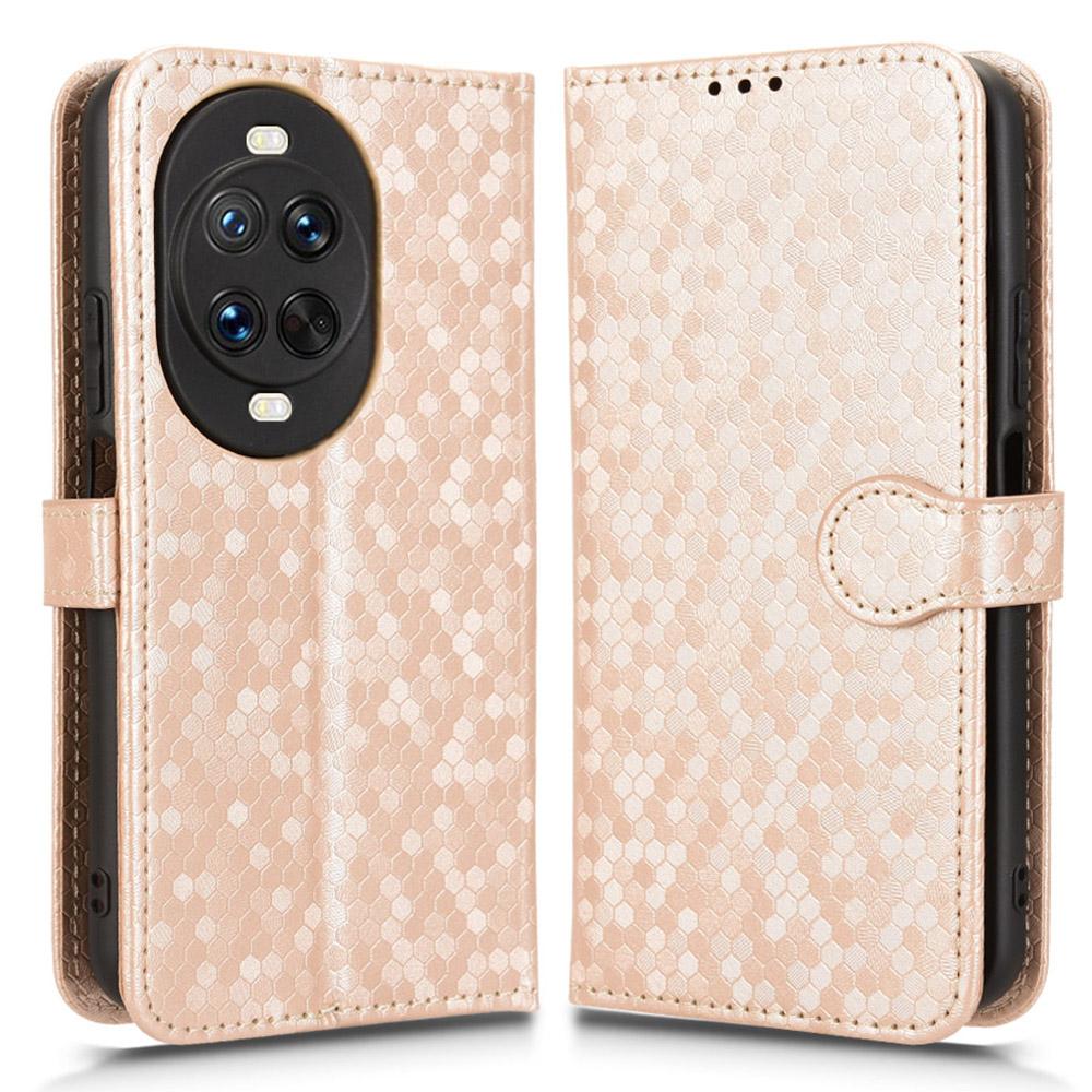 For Huawei Nova 14 Ultra 5G Wallet Case Dot Pattern Imprint PU Leather Phone Cover with Wrist Strap