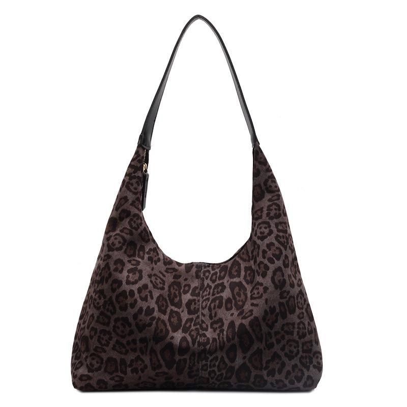 Retro Matte Big Bag Women's New Winter Premium Sense Leopard Print Commuter Shoulder Bag Large Capacity Tote Bag
