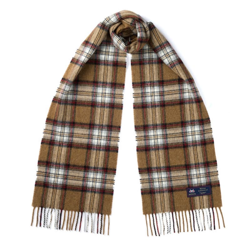 ABRAHAM MOON Шарф из мериносовой шерсти 25 см - Camel Stewart