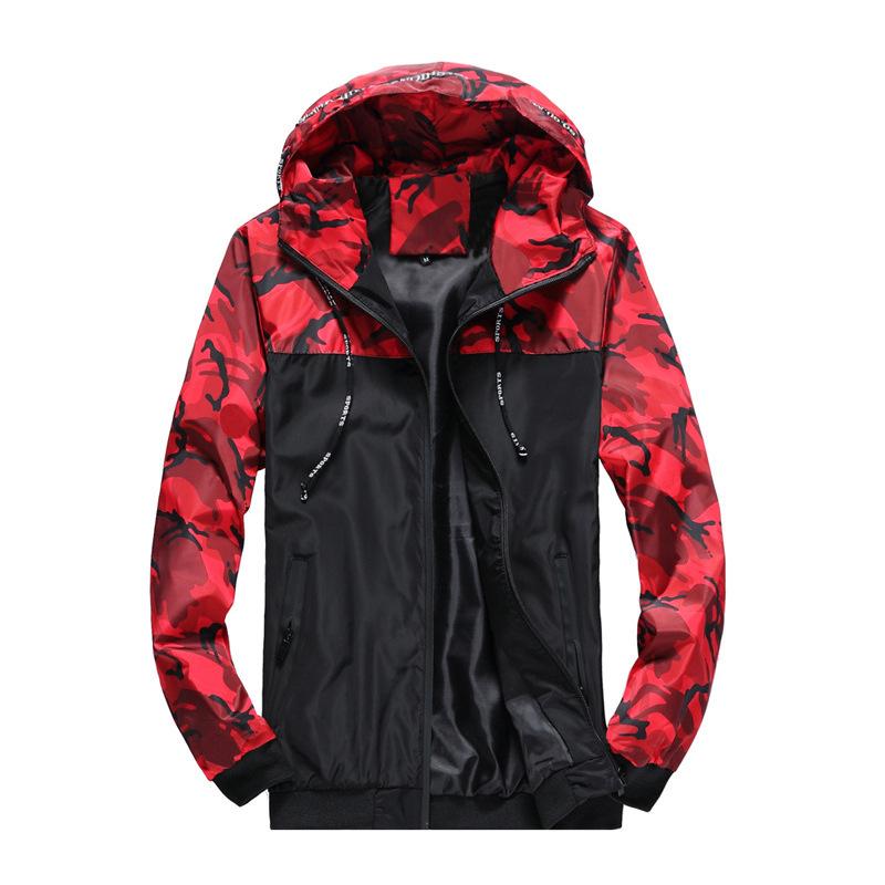 Камуфляжная мужская куртка Мужская куртка Tooling Hooded Color Matching Youth Wish Shrimp Skin