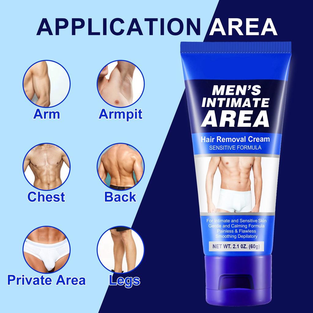 Male-Intimate Area Hair Removal-Cream, Gentle And Non Irritating Hair Removal-Cream For Private Areas, Armpit And Leg Hair