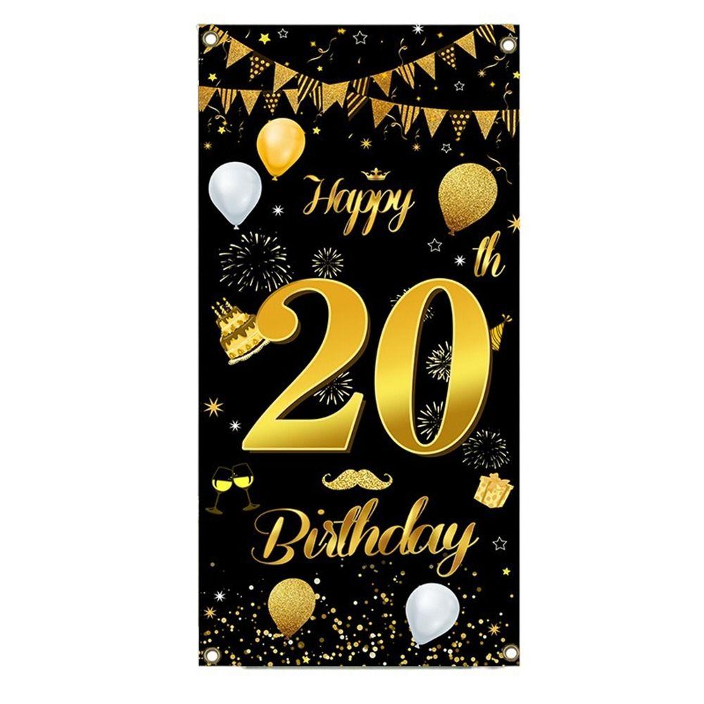 Polyester Birthday Background Cloth 18/30/40/50th Anniversary Backdrop Wedding