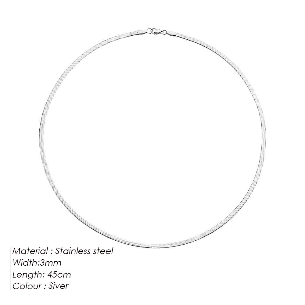 Ожерелье-цепочка eManco из высококачественной титановой стали в виде змеиной кости, ожерелье на ключицу шириной 5 мм, не выцветает, простой стиль.