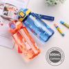 600ml Cartoon Water Bottle Equipped With Straw Portable Kids Water Sippy Cup Leakproof Plastic Water Bottles Summer Travel Kids Water  Practical Use