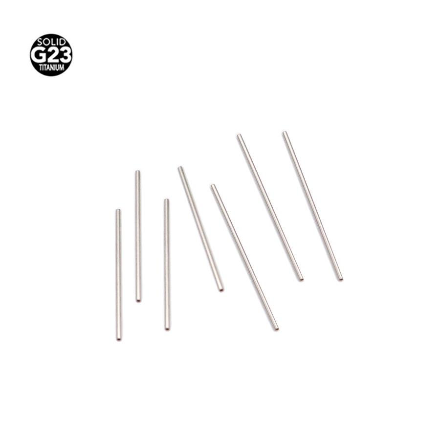 Пирсинг из титана G23 с внутренней резьбой, прямая штанга - 16G/14G для переносицы, языка и барабанной перепонки.