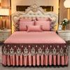 Fashion Lace Bed Skirt Home Decor Bedding Set Luxury Machine Washable Non Slip Embroidery Bedspreads for Queen/King Size Bed