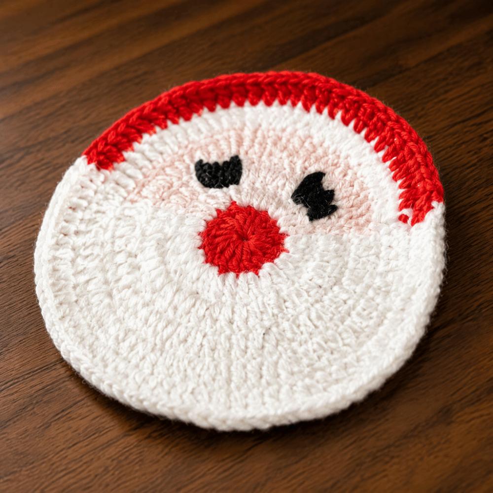 Knitted Christmas Coaster Non Slip Drink Coaster Crochet Christmas Coaster Set Table Decoration