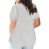 Женская футболка с V-образным вырезом, короткими рукавами и нагрудными карманами, однотонная повседневная свободная футболка для повседневной носки