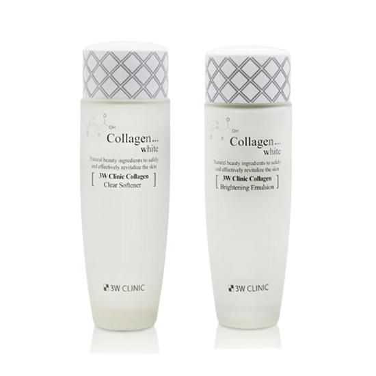 3w Clinic Collagen Clear Softener(Toner) 150ml, Emulsion 150ml (3 Options)