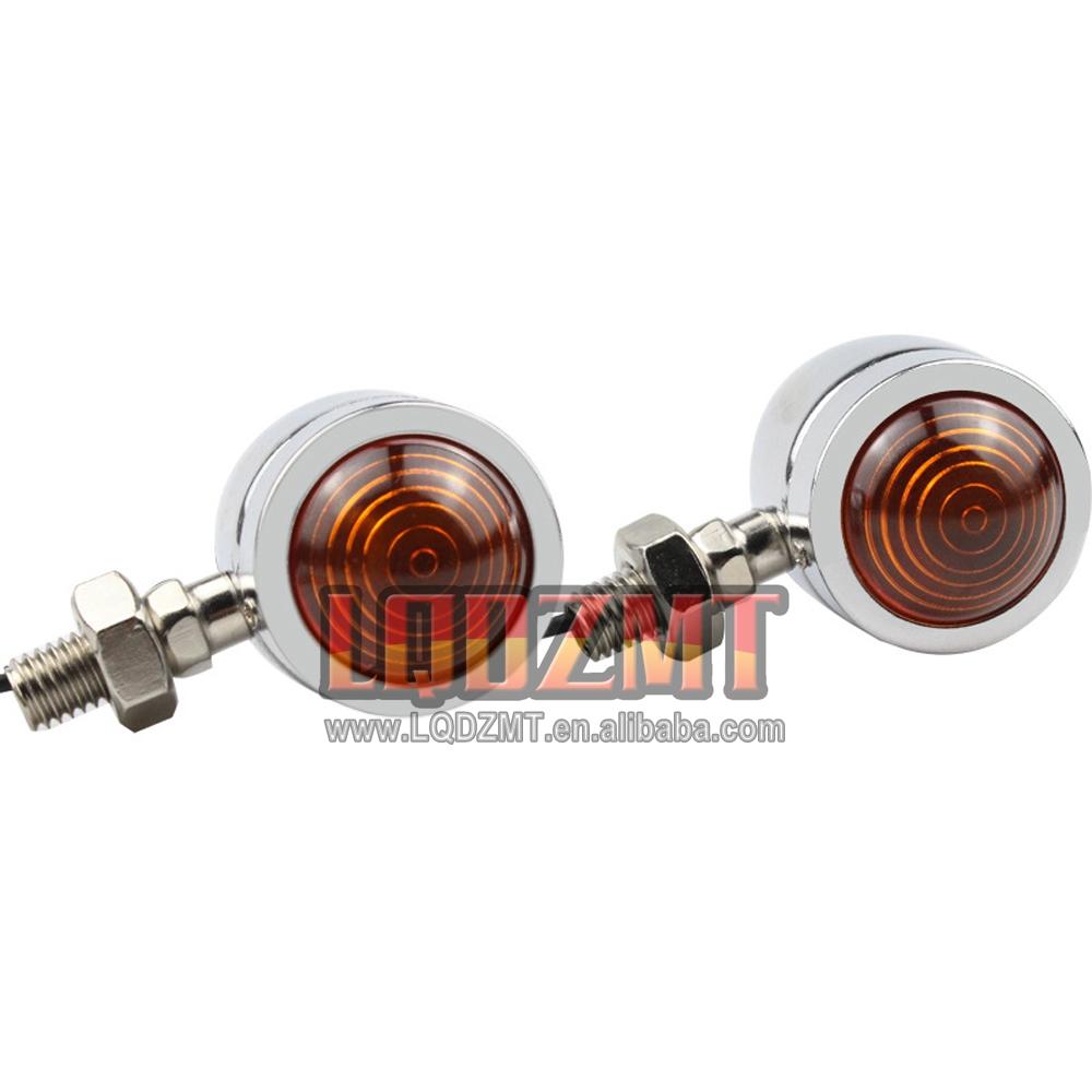 Universal Mini Chrome Matte Black Motorcycle Turn Signal Lights Bicycle Indicator Light for Harley Motorcycle Lighting Systems