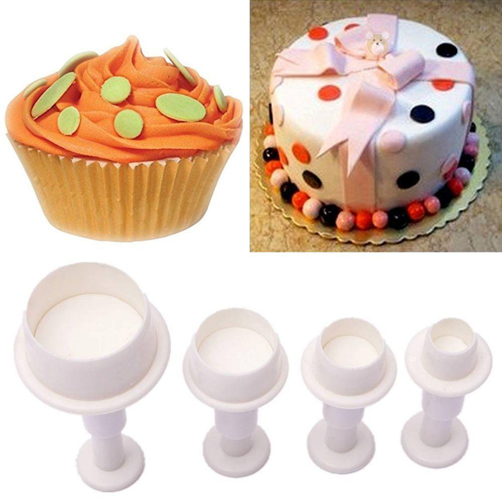 Baking Tool Plastic Round Circle Biscuit Sugar Plunger Fondant Craft Decor Cookie Cake Cutter Mold
