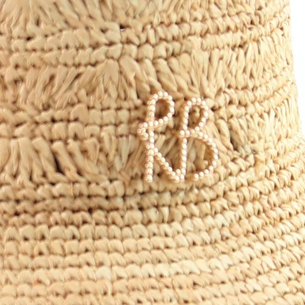 Raffia Necklace Hat European and American chain straw hat RB design raffia bucket hat hand hook sun hat