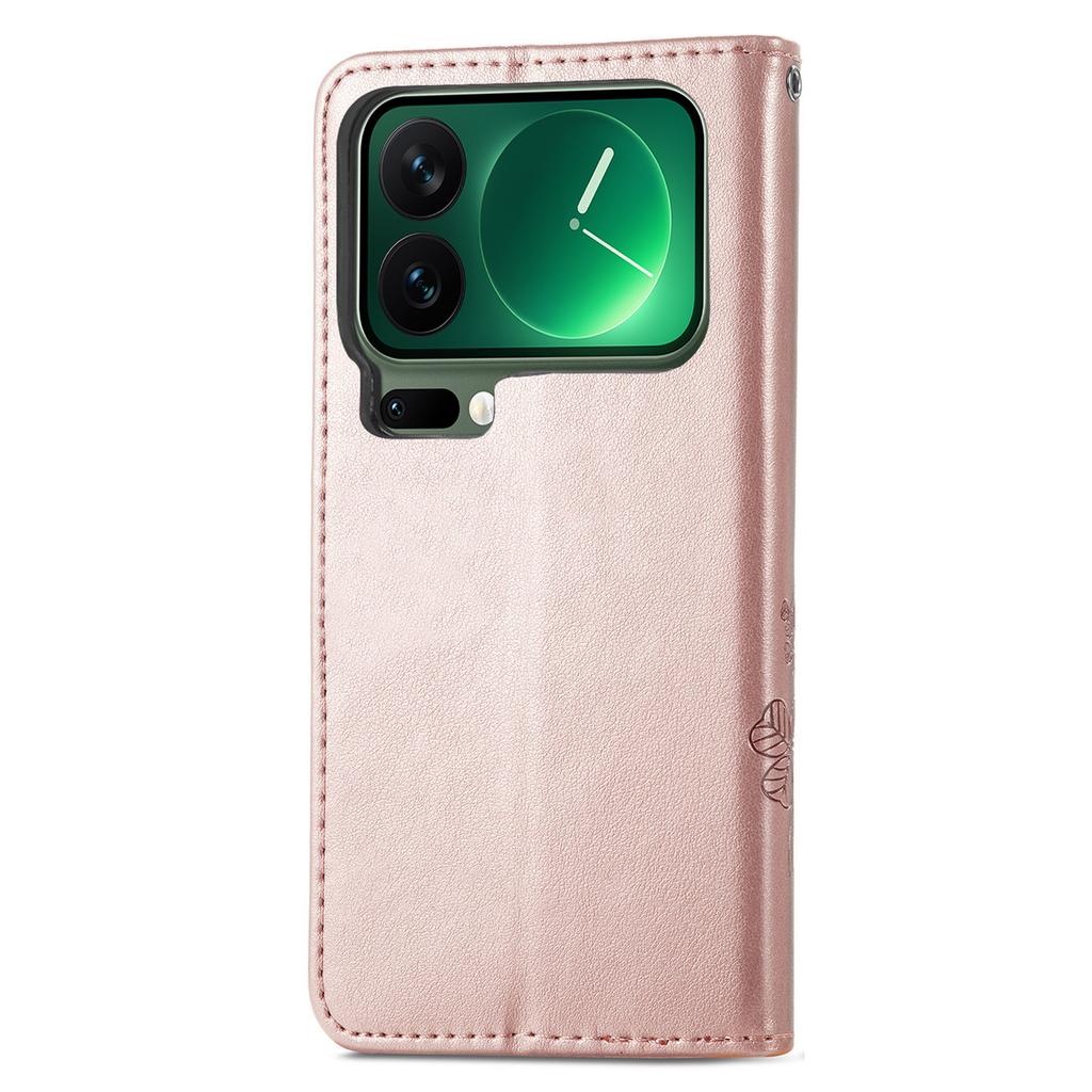 For Xiaomi 17 Pro Max Leather Case Four-Leaf Clover Wallet Phone Cover