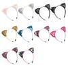 Girl Headband Sparkling Sequins Three-Dimensional Cat Ear Shape Painless Wearing Arc Hair Hoop Kids Daily Party Hair Accessory