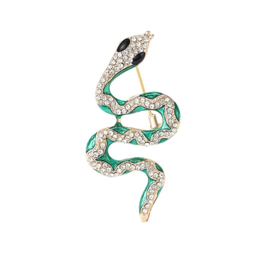 Блестящие броши-заколки с горным хрусталём, минималистичная брошь на лацкан в виде змеи, модная брошь со знаком зодиака Змея, для девочек