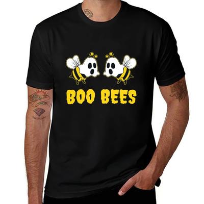 Boo Bees Парные Смешные Футболки на Хэллоуин футболки для мужчины хлопок хлопковые футболки мужчина 100% Футболка