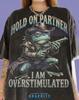 Hold On Partner I Am Overstimulated Frog Cowboy Comfort Colors® Tshirt, Western Toad Funny Meme Vintage Bootleg Animal Revolver Tee