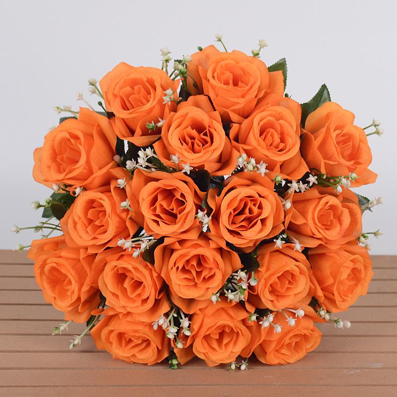 Best-Selling 18-Piece Handmade Soft Silk Artificial Rose Bouquet Modern Durable Wedding Home Decor Valentine's Day Factory
