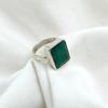 Женские кольца ручной работы с изумрудным драгоценным камнем из стерлингового серебра 925 пробы
