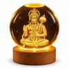 3D Hanuman Crystal Ball LED Night Lamp, Spiritual Engraved