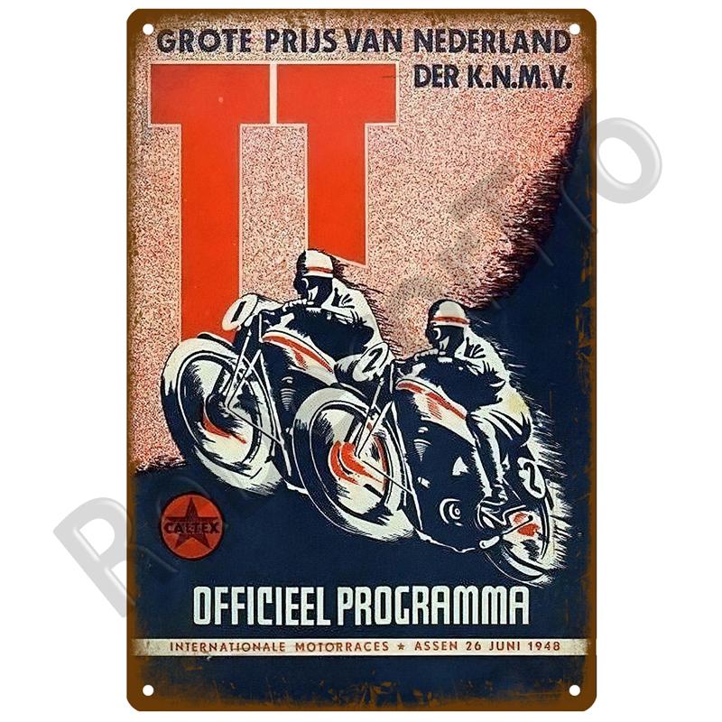 TT Races Vintage Wall Poster Vintage Retro Wall House Restaurant Decoration Plaque Metal Wall Decor Art Metal Sign Tin Sign ISLE