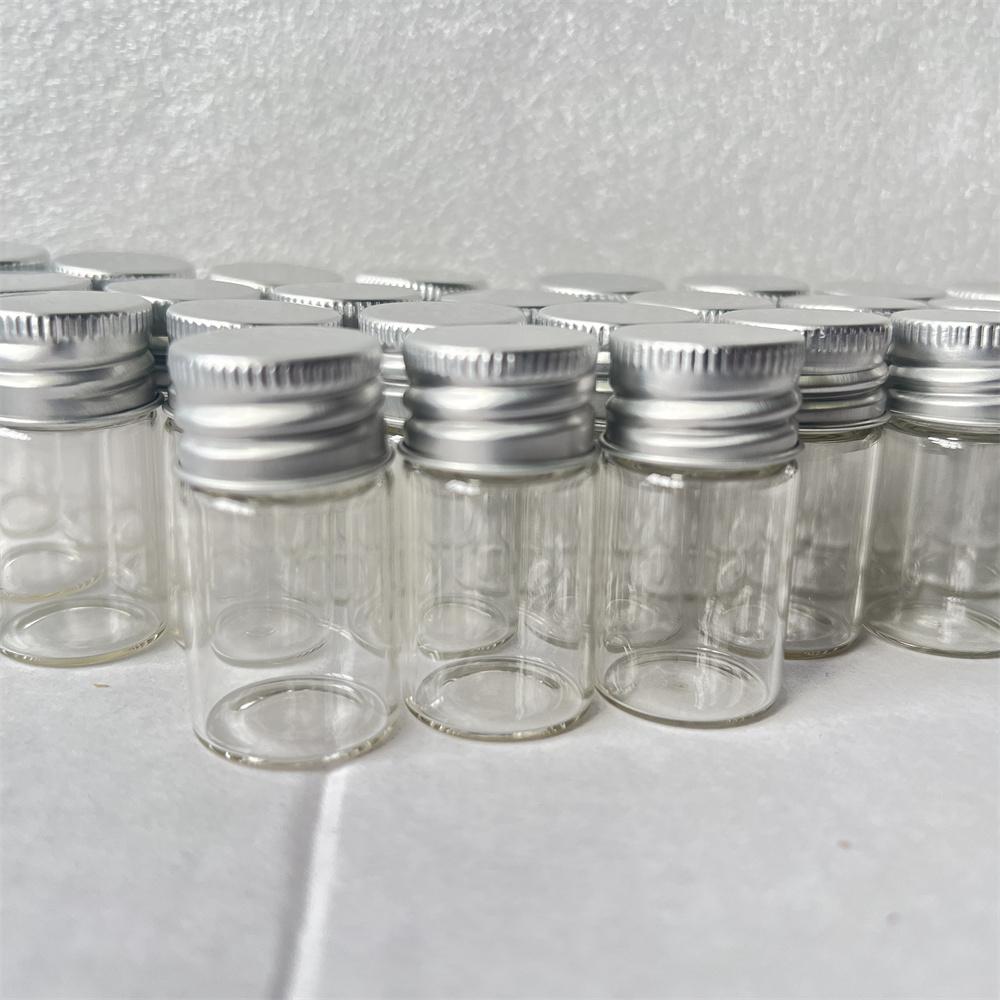 60/108PCS 8ml 8ml Clear Glass Bottles with Silver Caps - 22×40mm Transparent Glass Jars Empty Vials for DIY