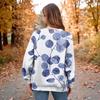 Women's Winter Color-Block Printed Lightweight Brushed-Cotton Round Neck Top