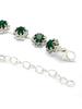 Stylish AD Stone Diamonds Studded Rhodium Plated Silver Green Drop Choker Necklace with Drop Earring Combo Jewellery Set