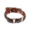 Popular Temperament Punk Retro Men's and Women's Fashion All-in-one Leather Bracelet Hollowed-out Floral Leather Bracelet